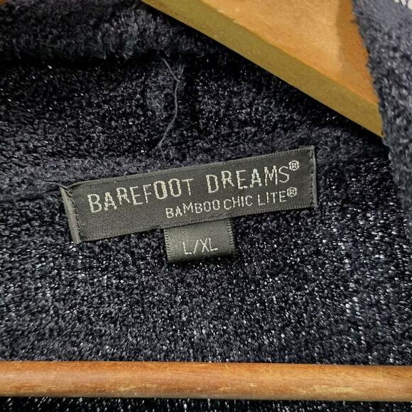 Barefoot Dreams Cardigan Womens L XL Black Bamboo Chic Light Wrap Drape Long - Picture 3 of 13